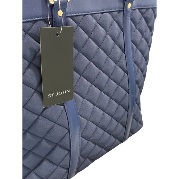 St. John Large Tote Bag in Navy Blue - Picture 3 of 10